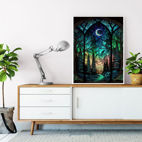 bleihum Starry Night Diamond Painting Kits- Tree Diamond Art for Adults,Gem Painting Crafts for Adults Home Wall Decor,DIY 5D Gem Art Moon Perfect...