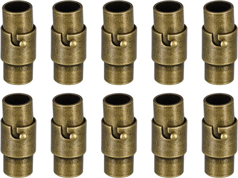 uxcell Leather Cord End Clasp, 10Pcs 5mm Hole Leather Clasps, Cord End Caps Closures Leather Cord Buckle for Jewelry Making DIY Supplies Crafts, B...