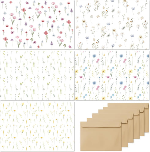 Blank Cards with Envelopes All Occasion,Elegant Floral Design Blank Greeting Cards 4x6,20Pack -Blank Greeting Cards,Note Cards with Matching Peel-...