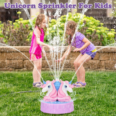 Sprinkler for Kids Outdoor Water Toys: Backyard Spinning Unicorn Toddler Sprinkler Toy - Summer Outside Toys Attaches to Garden Hose Splashing Fun...