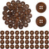 50Pcs 1 Inch Wooden Buttons Polished Sewing Buttons 4 Hole Classic Wooden Buttons for Shirt Sewing Pillow Covers Headbands Crafts Sewing Knitted I...