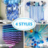 PartyWoo Crepe Paper Streamers 10 Rolls 820ft, Pack of Blue, Pastel Blue, Royal Blue, White Party Streamers, Crepe Paper for Birthday Party Decora...