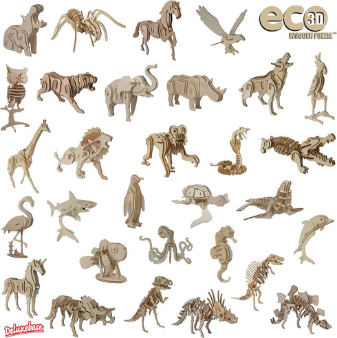 Eco 3D Wooden Puzzle Sea Turtle from Deluxebase. Animal Themed DIY 3D Puzzle Craft Kit. Sustainable Wood Ocean Animal Toys. Perfect Model Building...