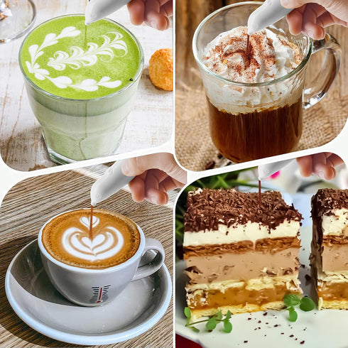Spice Pen for Electrical Coffee Art for Latter &Food,DIY a Variety of Special Creative Pattern with All Natural Materials-Coffee Grounds, Cocoa Po...
