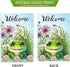 Frog Garden Flag, Frog Welcome Garden Flag,12×18 Small Vertical Double Sided Small Buffalo Yard Flag, Seasonal Outdoor Flag Outside Decor for Home...