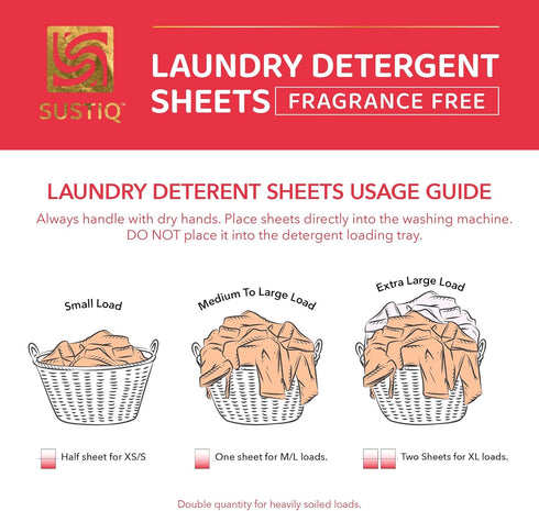 Laundry Detergent Sheets - Eco-Friendly, Sustainable, Biodegradable, Non Toxic, Travel Size, Hypoallergenic Laundry Detergent Sheets - Fragrance F...