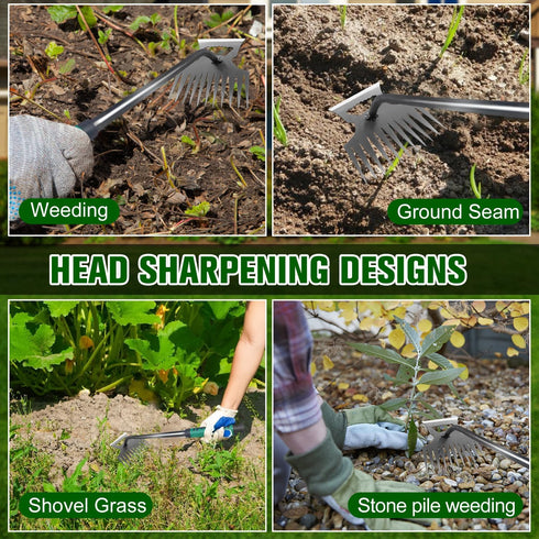 Weeding Artifact Uprooting Weeding Tool, 2024 Upgraded Weed Puller Tool with Handle, Durable Manganese Steel Hand Weeder Tool, Manual Multifunctio...