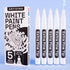 ARTISTRO White Paint Pen for Rock Painting, Stone, Ceramic, Glass, Wood, Tire, Fabric, Metal, Canvas. Set of 5 Acrylic Paint White Marker Water-ba...