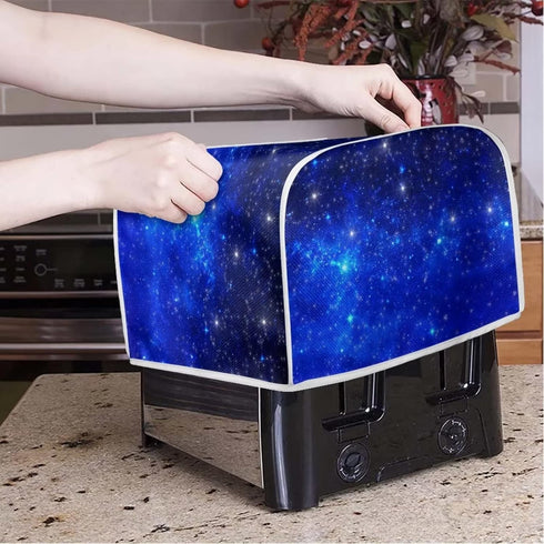 Toaster Cover 4 Slice Blue for Kitchen Galaxy Print Toaster Dust Cover, Washable & Waterproof for Kitchen Universal Size Microwave Oven Dustproof ...