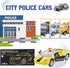 Die Cast Metal Little Toy Cars Set of 5, Openable Doors Pull Back Car Gift Pack for Kids (Police car)...