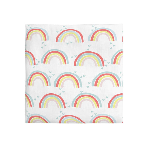 NoJo Super Soft Rainbow Nursery Mini Crib Fitted Sheet, Yellow, Orange, Aqua, White...