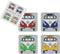 BRISA VW Collection - Volkswagen Drink Glass Cork Coasters with MDF Coating and T1 Bus Campervan Design (4-Piece Set/Samba Stripes/Multicolor)...