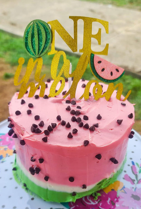 JeVenis 25 PCS Watermelon Cupcake Topper One in a Melon Cupcake Topper One in a Melon Party Decoration Watermelon Party Supplies...