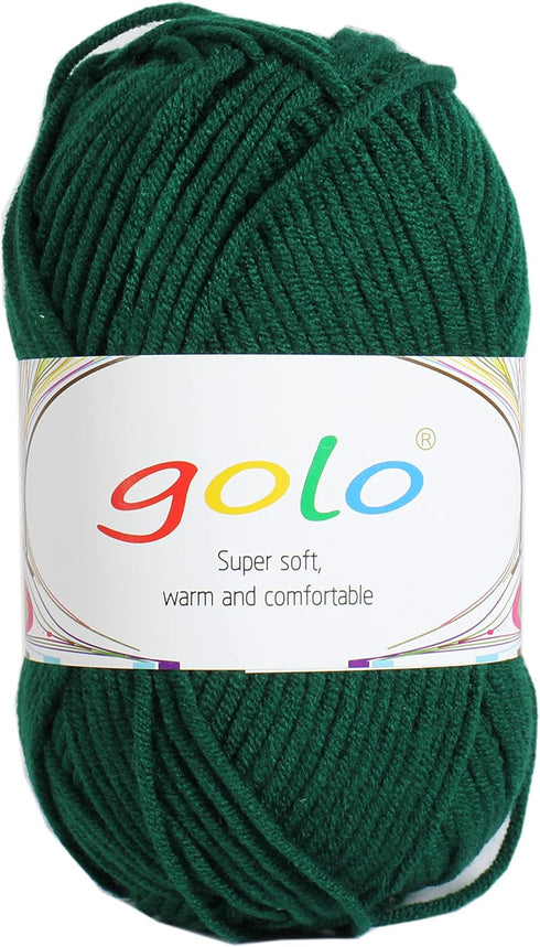 golo Acrylic Yarn 50g Blanket Yarn Acrylic Yarn for Crocheting (50g-1, Dark Green-70)......
