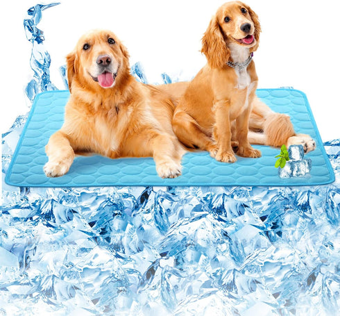 SOMOYA Dogs Self Cooling Mat Pet Cool Pads Blanket Hot Weather Sleeping Kennel Mat,Washable Ice Silk Sleep Mat Pad Non-Toxic Breathable for Large ...