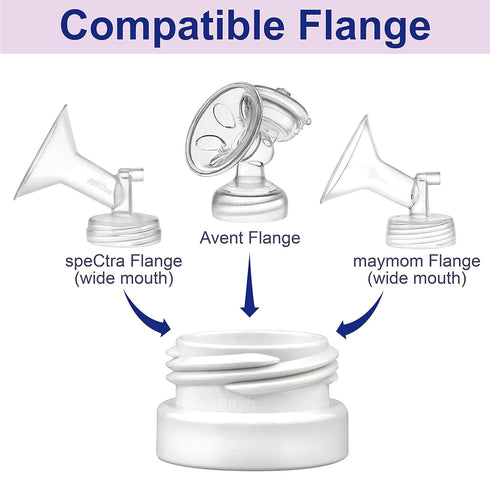 Maymom Bottle Thread Changer Compatible with Spectra 9 Plus S1 S2 Flange, Maymom Widemouth/Avent Flange, Compatible with Lansinoh Mam Pigeon Bottl...