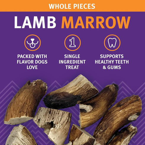 Icelandic+ Lamb Marrow Whole Pieces Dog Chew 4.0-oz Bag...