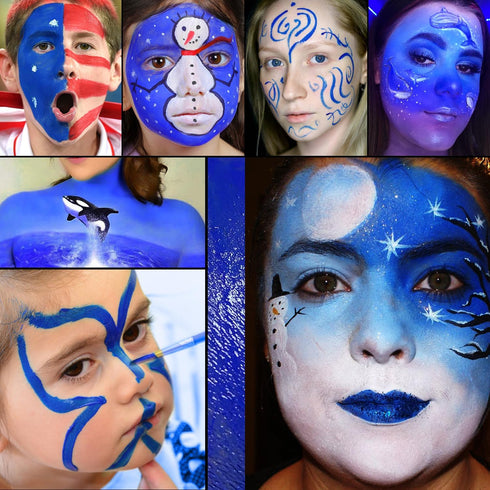 DE'LANCI 4th of July Face Paint 200g, USA Flag Red White Blue Face Body Painting 3 Color, Prides Face Painting Makeup for Patriotic Veterans Day I...