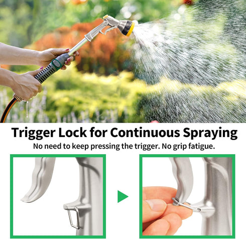 AUTOMAN Garden Nozzle Sprayer, High Pressure Spray Nozzle, 100% Metal Water Hose Nozzle, 7 Patterns Watering Nozzle, Heavy Duty Sprayer Garden Noz...
