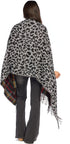 Mud Pie Reversible Tartan and Leopard Womens Scarf Wrap, One Size, Green...