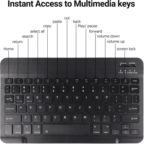 Ultra-Slim Bluetooth Keyboard and Mouse Combo, Rechargeable Portable Compact Wireless Mouse Keyboard Set for PC Computer Tablet Laptop iPad Smartp...