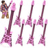 Whaline 6Pcs Inflatable Pink Bass Rock Star Toys 35 Inch Musical Instrument Rock and Roll Party Props for 80s Themed Party Carnival Birthday Party...