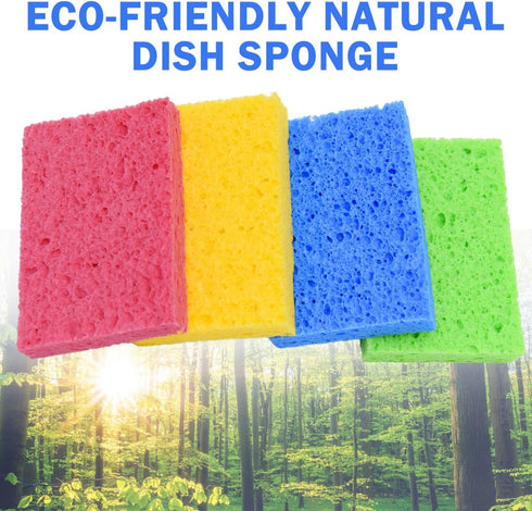 48 Pack Sponges Kitchen Natural Compressed Cellulose Sponges Durable Dish Sponge for Cleaning & DIY for Kids Reusable...