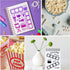 BENECREAT Movie Projector Pattern Stainless Steel Stencils, 5.5x7.5inch Movie Tape Popcorn Ice Cream Pattern Painting Template Journal Tool for Wo...