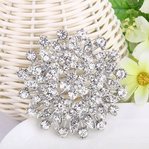 EVER FAITH Women's Austrian Crystal Elegant Flower Leaf Bridal Corsage Brooch Pin...