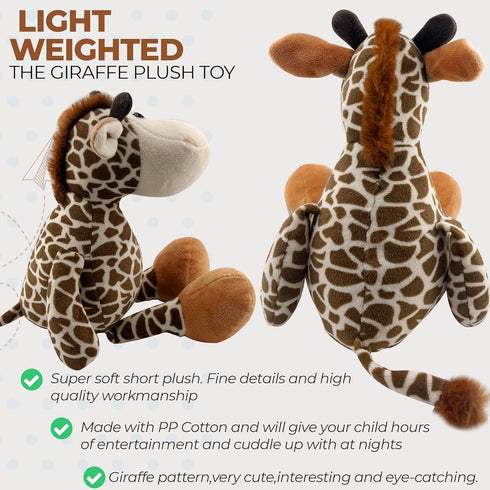 Kid Land stuffed Giraffe Plush Animal Toy, 7.5-Inch Super Soft Animal Toy with Realistic Details, Great for Kids and Baby Nurseries...