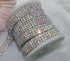 1 Yard 4 Rows SS12 1/2 inches Close Rhinestone Chain Trims Cup Chain Wedding Cake Decoration (Crystal AB Rhinestone+Silver Plated Chain)...