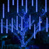 Christmas Lights Outdoor, 288 LED 12" 8 Tubes Meteor Shower Lights Outdoor Christmas Decorations Plug in, Waterproof Snow Falling Rain Icicle Xmas...