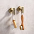 Brushed Gold Bathroom Towel Coat Hook Stainless Steel, 2 Pack Robe Clothes Cabinet Closet Sponges Hooks Holder Round Style Heavy Duty Wall Hook fo...