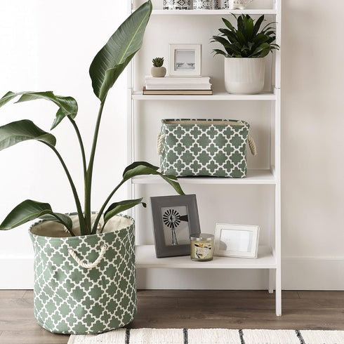 DII Polyester Container with Handles, Lattice Storage Bin, Small, Artichoke...