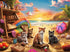 Extra Large Pieces Jigsaw Puzzles for Adults - 100 Piece Puzzles for Kids Ages 8-10 10-12 - Large Piece Puzzles for Seniors - Cats Seaside Sunset...