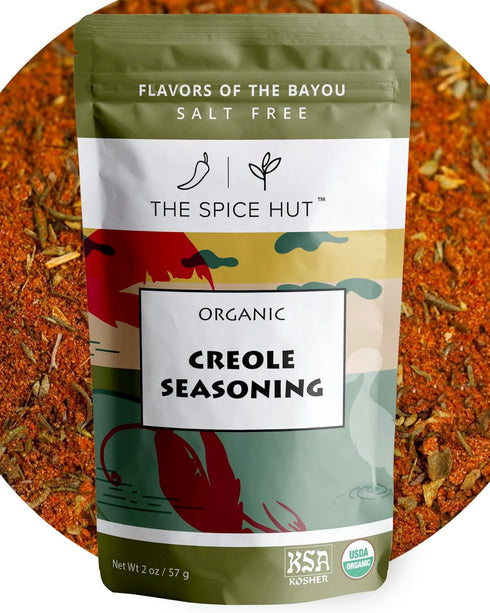 Spice Hut - Creole Seasoning Organic, Salt-Free, Louisiana Dry Rub Spice Mix for Cooking Flavorful Jambalaya, Gumbo, BBQ, Southern-Style Food / Al...