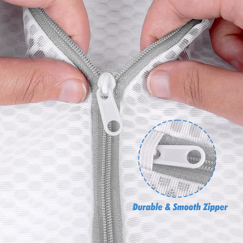 Mesh Laundry Bags for Delicates - Durable Lingerie Bags for Washing Delicates with Elastic Zipper Protector, Delicates Bag for Washing Machine and...
