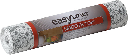 Duck Smooth Top EasyLiner, 12-inch x 10 Feet, Grey Damask...