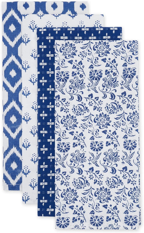 DII Tunisia Blue Market Tabletop and Kitchen Collection, Dishtowel Set, 18x28, Blue Market, Set of 4...