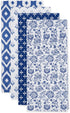 DII Tunisia Blue Market Tabletop and Kitchen Collection, Dishtowel Set, 18x28, Blue Market, Set of 4...