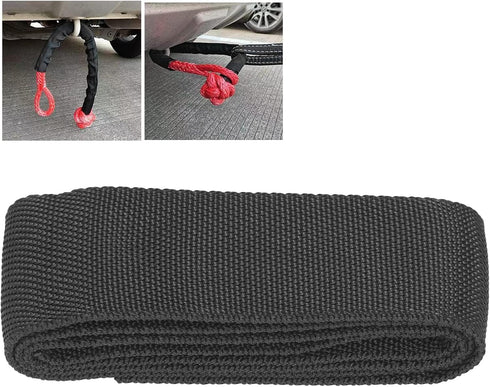Chain Sleeve Winch Rope Protector, Fydun Polyester Winch Rope Protective Sleeve Black Winch Cover Universal for 5cm/1.97in Width Cable Line(1M)...