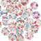 Chenkou Craft 40pcs 1" (25mm) Round Flower Wood Buttons 4 Holes Craft Sewing Button (25mm)...