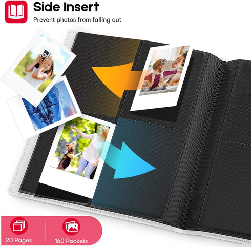 Ablus 160 Pockets Mini Photo Album for Fujifilm Instax Mini Camera, Polaroid Snap, Z2300, SocialMatic Instant Cameras & Zip Instant Printer (160 p...