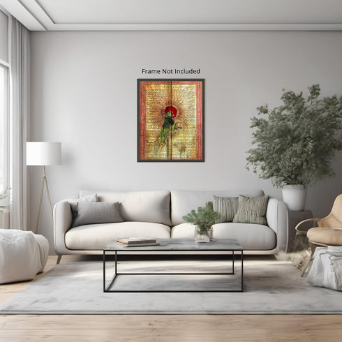 Posterizer 1 pcs-alchemical depiction with a green lion-vintage inspired 3-Vintage Art-Fantasy & Fiction Art- Gift for Men Women Entrepreneur Teen...