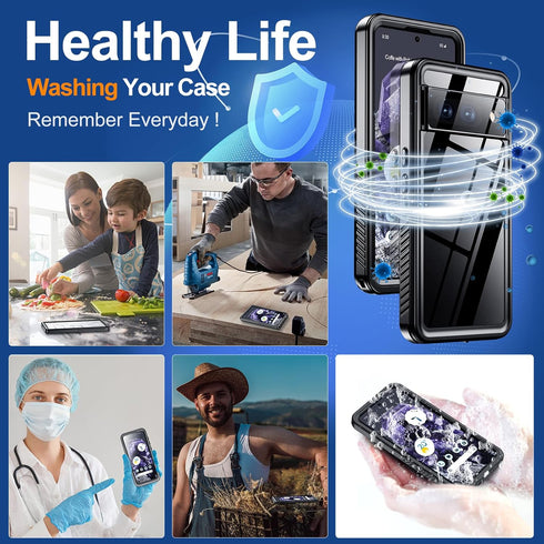 Hualele Pixel 8 Waterproof Case IP68 Underwater Case with Built-in Screen and Lens Protector, Rugged Full Body Sealed Heavy Duty Shockproof Case f...