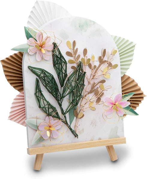 Craft Crush DIY String Art Craft Kit - Floral Interior Design DIY Activity for Teens & Adults - Complete String Art Kit with Embroidery Thread, Fo...
