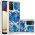 for Samsung Galaxy A02S Case with Tempered Glass Screen Protector,Glitter Bling Flowing Liquid Sparkle Women Girls Soft TPU Shockproof Protective ...