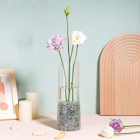 T4U Crystal Chips Stone Crushed Quartz Glass 1LB - Fluorite Tumbled Gravel Small Decorative Pebbles Bulk, Mini Polished Rocks Pieces for Crafts, V...