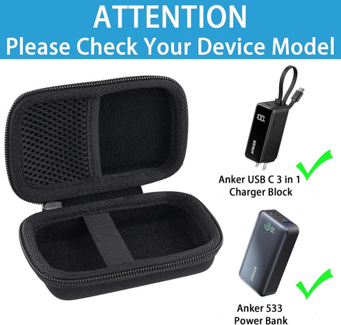 khanka Hard Travel Case for Anker 3-in-1 Fast Charging Charger with Built-in USB-C Cable/Anker 533 Power Bank/Anker Nano Power Bank,10000mAh Porta...