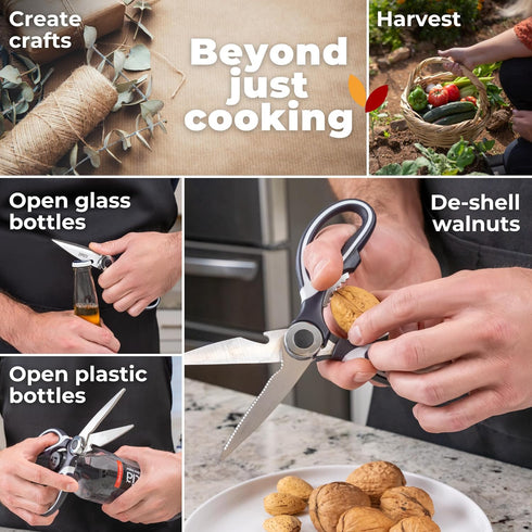 Kitchen Shears by Gidli - Liftime Replacement Warranty* - Includes Seafood Scissors As a Bonus - Heavy Duty Utility Stainless Steel All Purpose Ul...